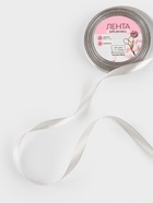 Лента атласная, 10 мм, 23±1 м, светло-серая №179 - Фото 2