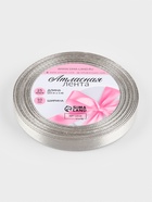 Лента атласная, 10 мм, 23±1 м, светло-серая №179 - Фото 6