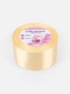 Лента атласная, 50 мм, 23±1 м, нежно-бежевая - Фото 4