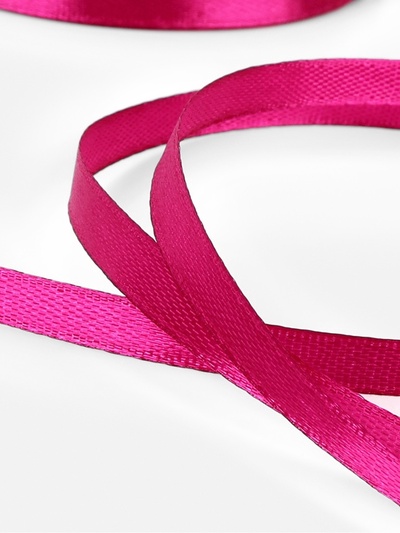 Лента атласная, 6 мм × 23±1 м, ярко-розовая №27