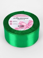 Лента атласная, 40 мм, 23±1 м, зелёная №19 - Фото 5
