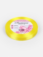 Лента атласная, 10 мм, 23±1 м, жёлтая №15 - Фото 5