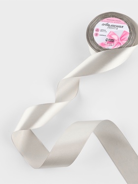 Лента атласная, 40 мм, 23±1 м, светло-серая №179 (комплект 2 шт)