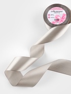 Лента атласная, 50 мм, 23±1 м, светло-серая - Фото 2