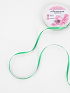 Лента атласная, 3 мм, 45±1 м, зелёная №19 - Фото 1