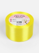 Лента атласная, 50 мм, 23±1 м, жёлтая №15 - Фото 4
