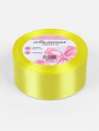 Лента атласная, 40 мм, 23±1 м, жёлтая - Фото 4