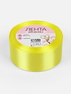 Лента атласная, 40 мм, 23±1 м, жёлтая - Фото 5