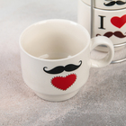 Набор кружек «Усы», 180 мл, 4 шт, на металлической подставке - Фото 3