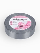 Лента атласная, 20 мм, 23±1 м, серый №03 - Фото 4