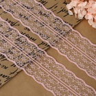 Кружево капроновое, 45 мм, 8.5±1 м, цвет розовый - Фото 2