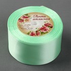 Лента атласная, 50 мм × 23 ± 1 м, цвет нежно-зелёный №50 - Фото 2
