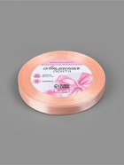 Лента атласная, 10 мм, 23±1 м, бежево-персиковая №07 - Фото 4