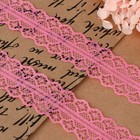 Кружево капроновое, 30 мм, 10±1 м, цвет розовый - Фото 2