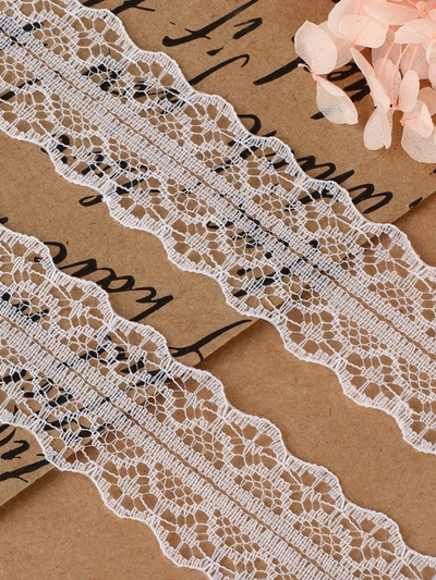 Кружево капроновое, 30 мм × 10 ± 1 м, цвет белый