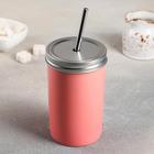 Стакан керамический «Хорошее настроение», 420 мл, с крышкой и трубочкой, МИКС - Фото 1