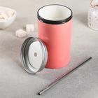 Стакан керамический «Хорошее настроение», 420 мл, с крышкой и трубочкой, МИКС - Фото 2