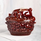 Горшок духовой с крышкой "Свинка пикник", керамика, 3 л - Фото 2