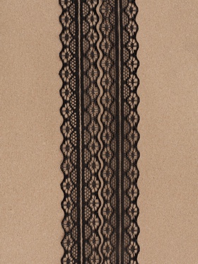 Кружево капроновое, 30 мм, 10±1 м, чёрное