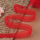 Кружево капроновое, 30 мм × 10 ± 1 м, цвет красный - Фото 1