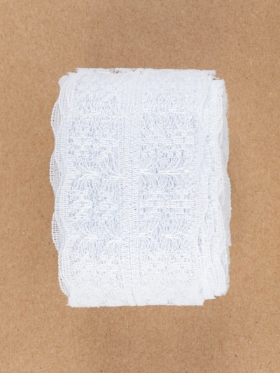 Кружево капроновое, 45 мм × 8.5±1 м, белое