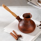 Турка для кофе с деревянной ручкой, красная глина, 0.65 л - Фото 2