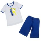 Комплект для мальчика (футболка+шорты), рост 134-140 см, цвет синий/св.серый Р207703_Д 131852 - Фото 1