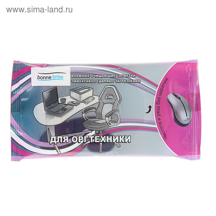 Влажные салфетки Bonne Brisei, для оргтехники, 20 шт. - Фото 1