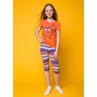 Комплект для девочки (футболка+капри), рост 146 см (38), цвет коралл - Фото 3