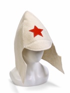 Шапка для бани и сауны «Будёновка», полиэфир 70%, шерсть 30%, светлая, «Добропаровъ» 1318329