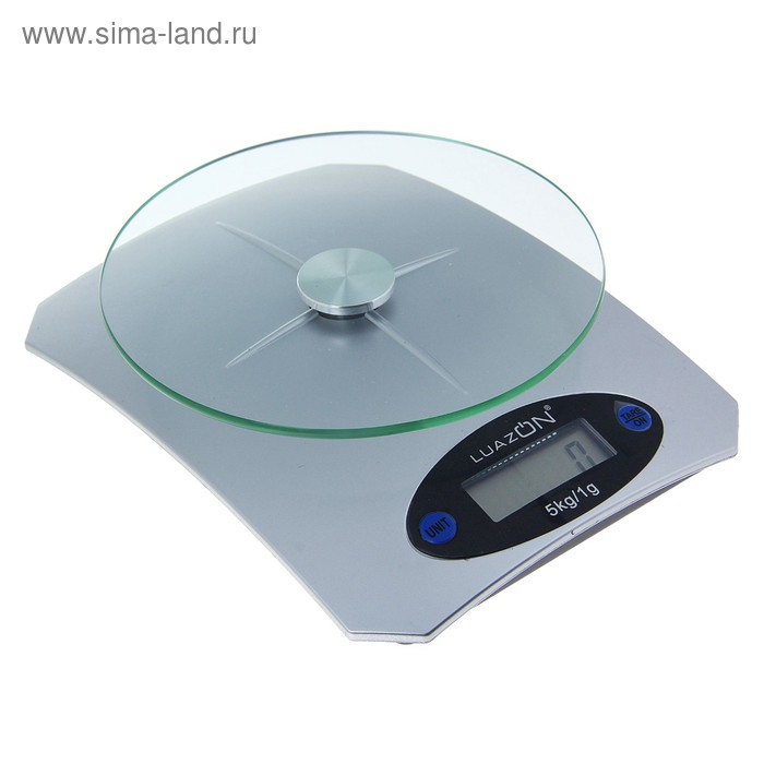 Весы кухонные Luazon LVK-502, электронные, до 5 кг, серебристые - Фото 1