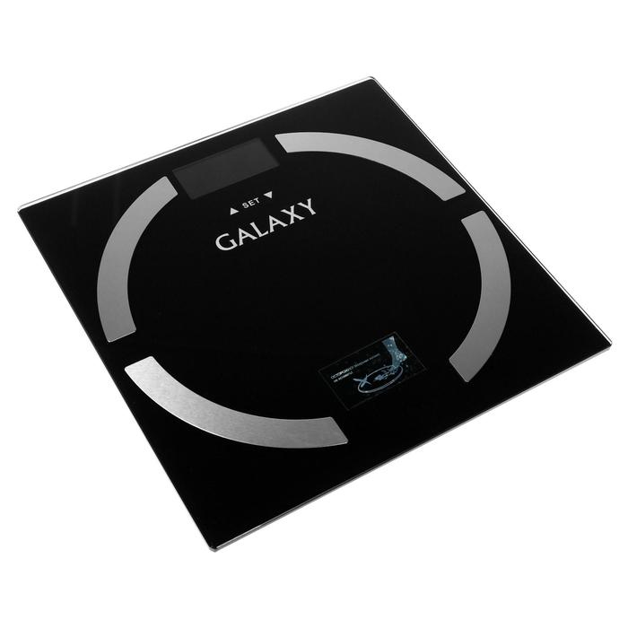 Весы напольные Galaxy GL 4850, диагностические, до 180 кг, 2хAAA, стекло, чёрные - Фото 1