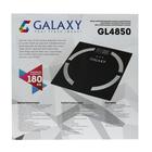 Весы напольные Galaxy GL 4850, диагностические, до 180 кг, 2хAAA, стекло, чёрные - фото 9233338