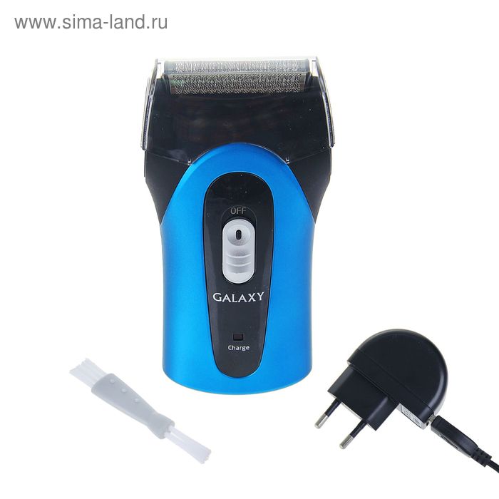 Электробритва Galaxy GL 4204, 2 Вт, АКБ, сеточная, 2 бреющих лезвия, чёрно-синяя - Фото 1