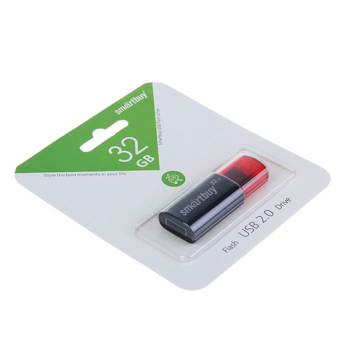 Флешка Smartbuy Click, 32 Гб, USB2.0, чт до 25 Мб/с, зап до 15 Мб/с, чёрная - фото 51292628