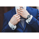 Набор мужской "Запонки + зажим для галстука", круг рефленый, цвет серебро - Фото 2
