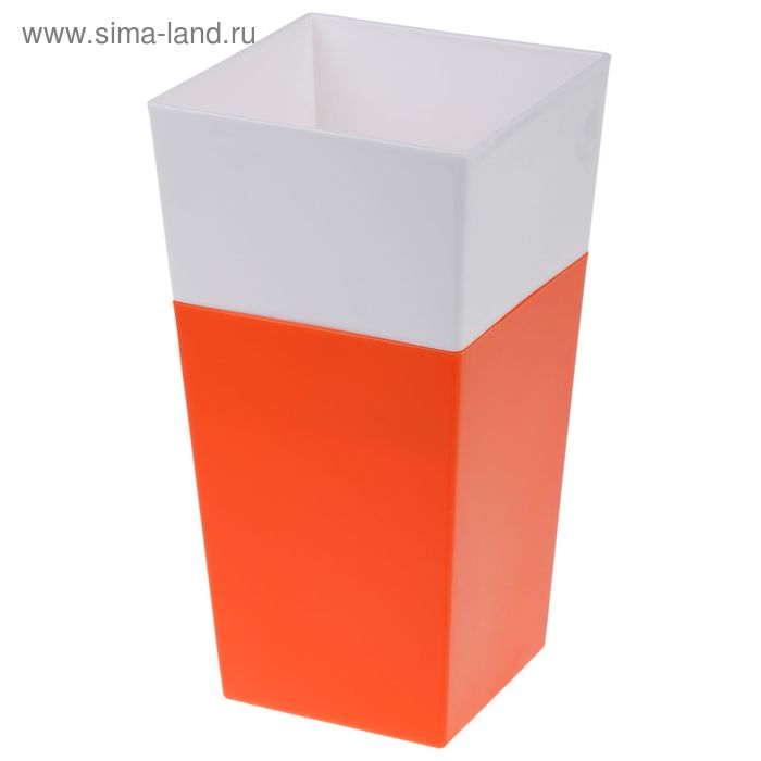 Кашпо «Дуэт», 1,8 л, цвет оранжево-белый - Фото 1