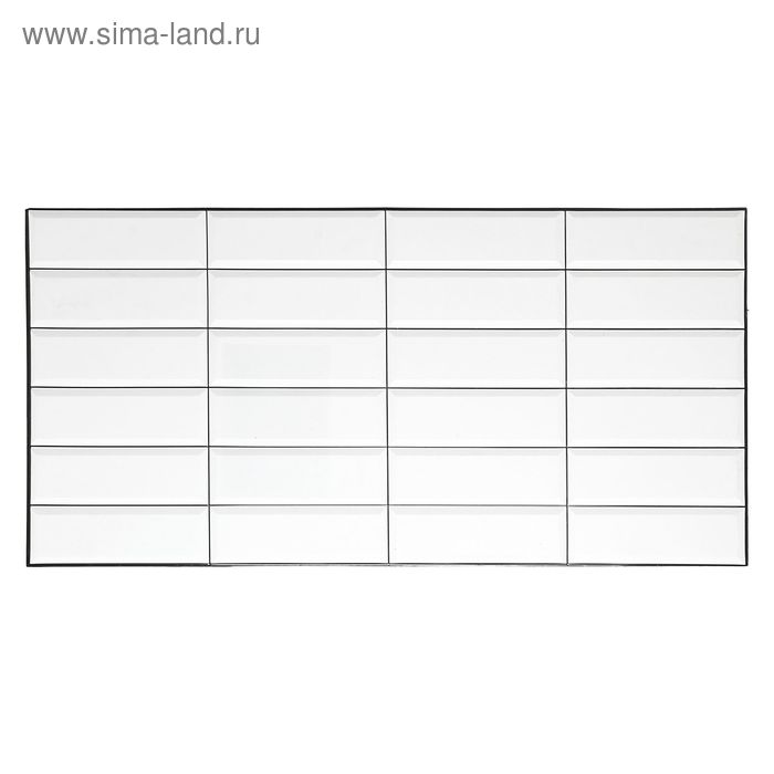 Панель ПВХ Плитка Белая черный шов 957х482 мм - Фото 1