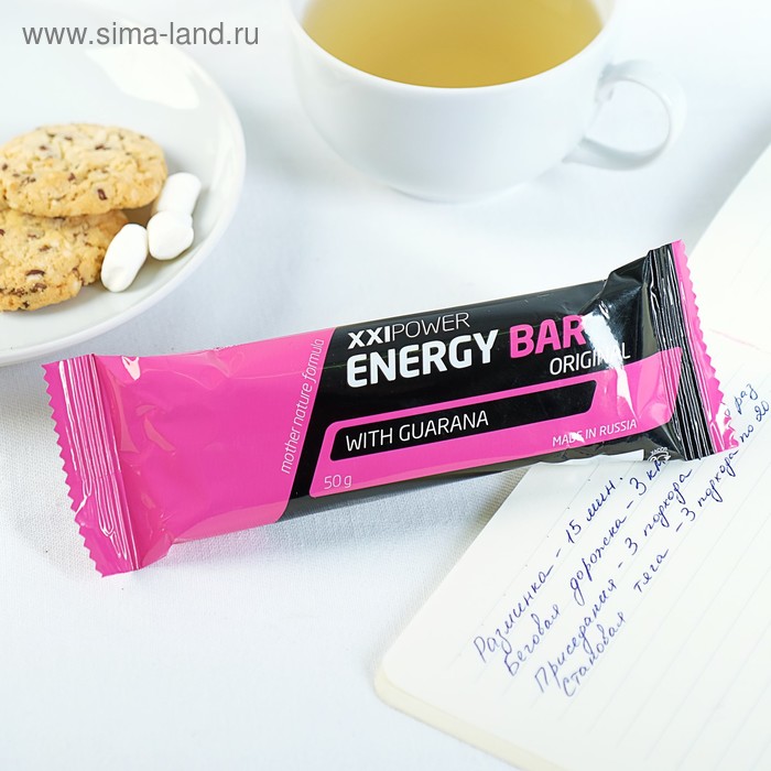 Батончик "Energy Bar" с гуараной, Оригинальный / шоколадная глазурь 50 г - Фото 1