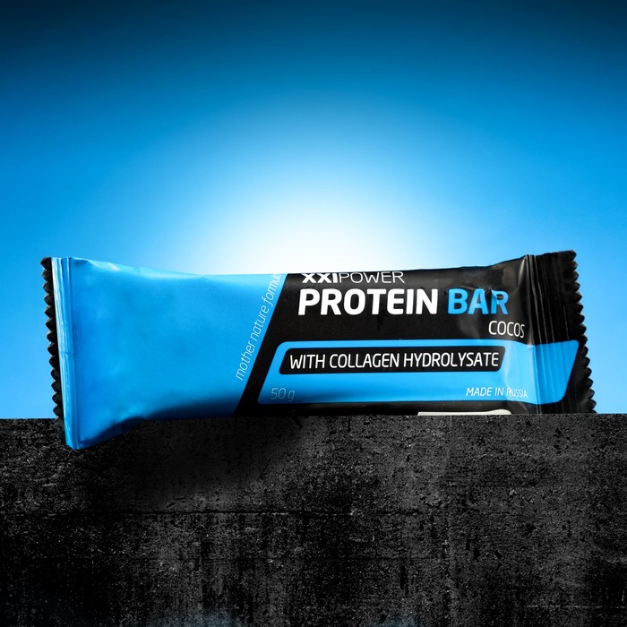 Батончик XXI век "Protein Bar" с коллагеном, 50 г Кокос / шоколадная глазурь - Фото 1