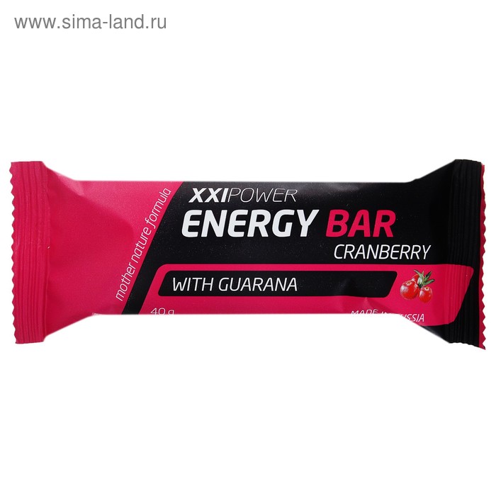 Батончик "Energy Bar" с гуараной, Клюква / шоколадная глазурь 40 г - Фото 1