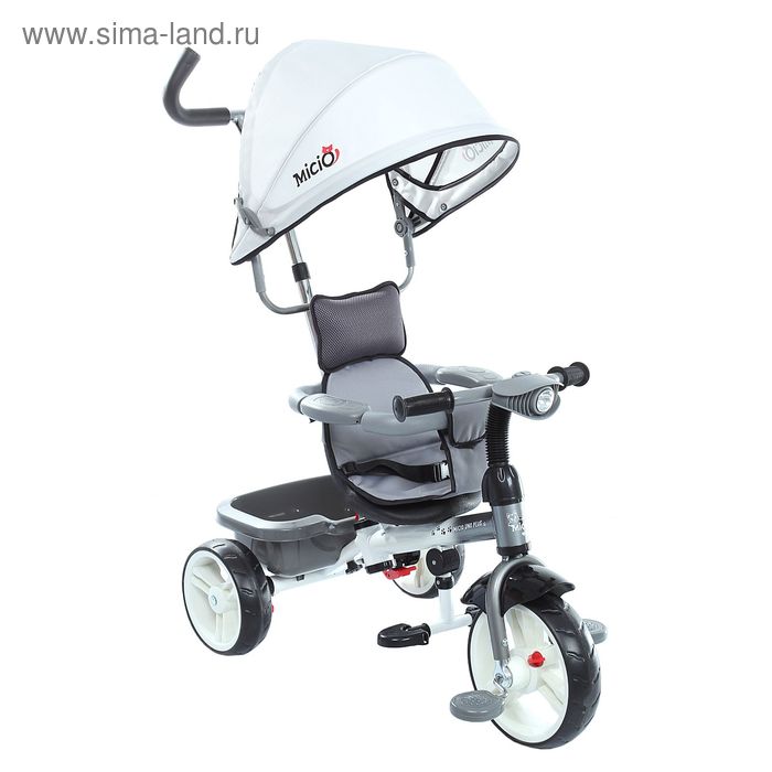 Велосипед трёхколёсный Micio Uno Plus 2016, колёса EVA 10"/8", цвет серый с белым - Фото 1