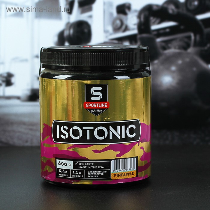 Изотоник SportLine IsoTonic, Ананас, спортивное питание, 600 г - Фото 1