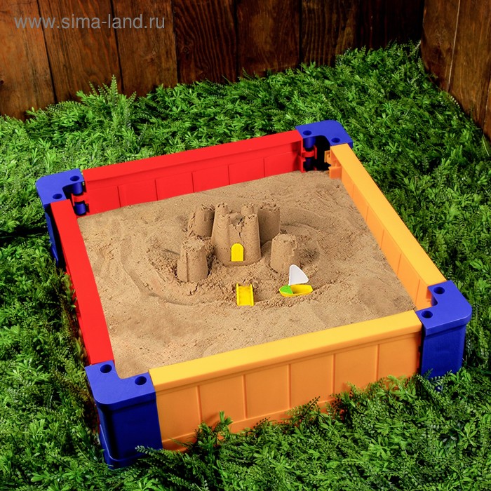 Песочница пластиковая «Квадрат», 70 × 70 × 21 см, цвет МИКС - Фото 1