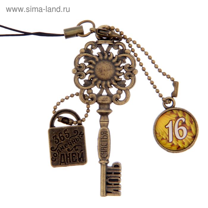 Ключ сувенирный "16 Июня", серия 365 дней - Фото 1