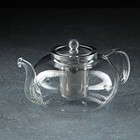 Чайник стеклянный заварочный с металлическим ситом «Калиопа», 1 л - фото 956873