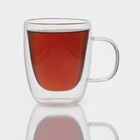 Кружка с двойными стенками «Дуо», 400 мл, стекло, прозрачная - Фото 1