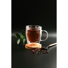 Кружка с двойными стенками, 300 мл, стекло, прозрачная - Фото 2