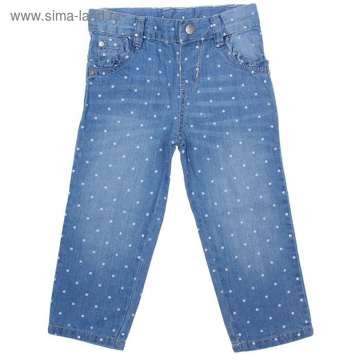 Брюки для девочки джинсовые, рост 92 см (56), цвет голубой, деним (арт. CK 7J035) - Фото 1