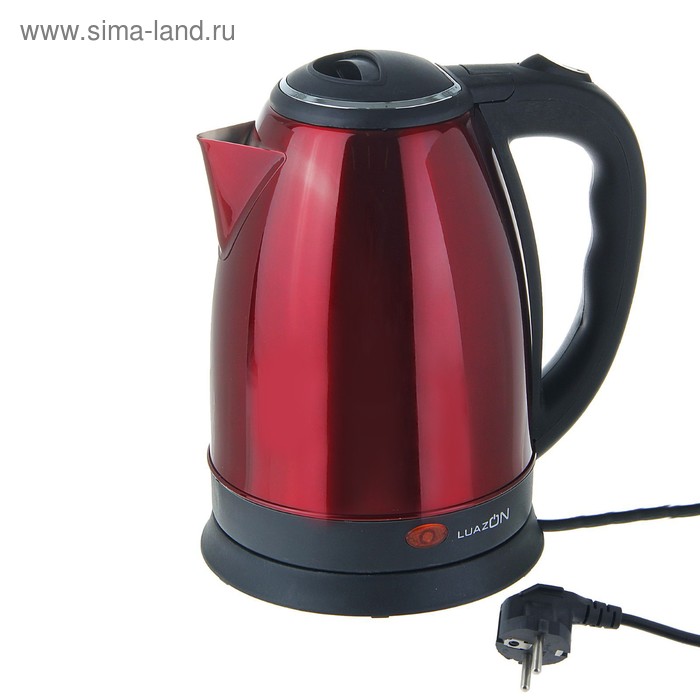 Чайник электрический Luazon LSK-1802, металл, 1.8 л, 1500 Вт, красный - Фото 1
